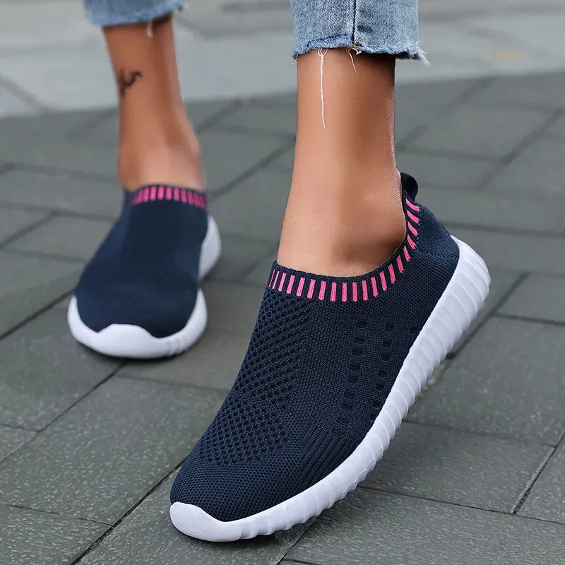 Breathable Mesh Slip-On Fashion Sneakers for Women