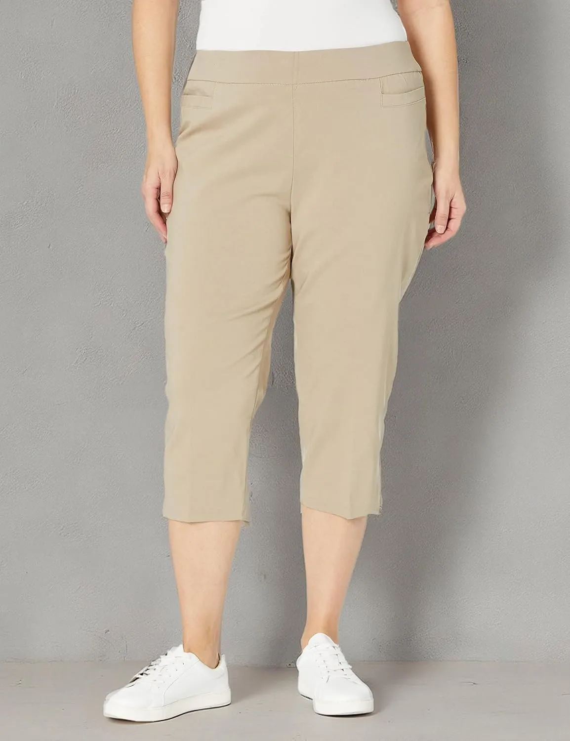 Briggs New York Women's Plus-Size Pull on Capri L Pocket