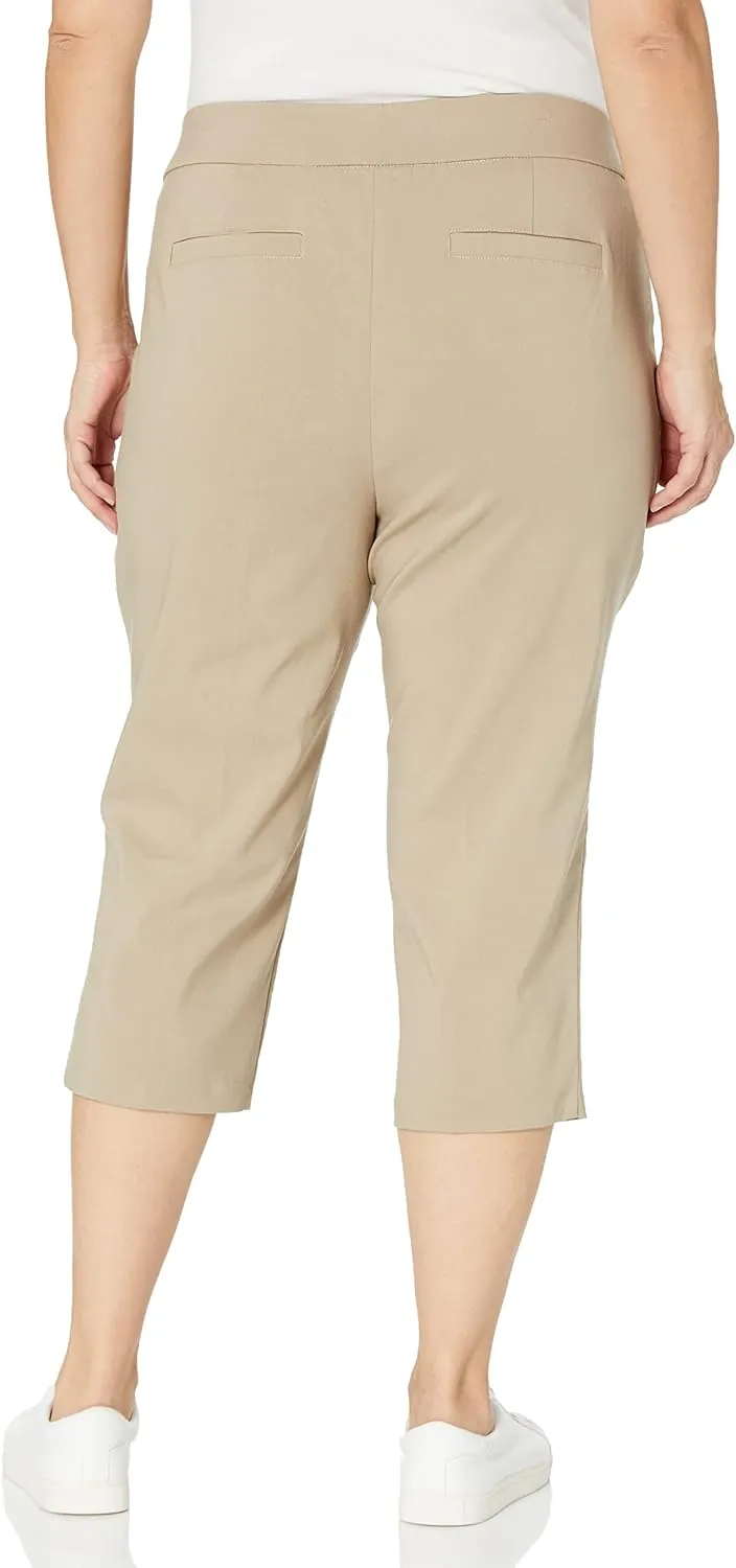 Briggs New York Women's Plus-Size Pull on Capri L Pocket