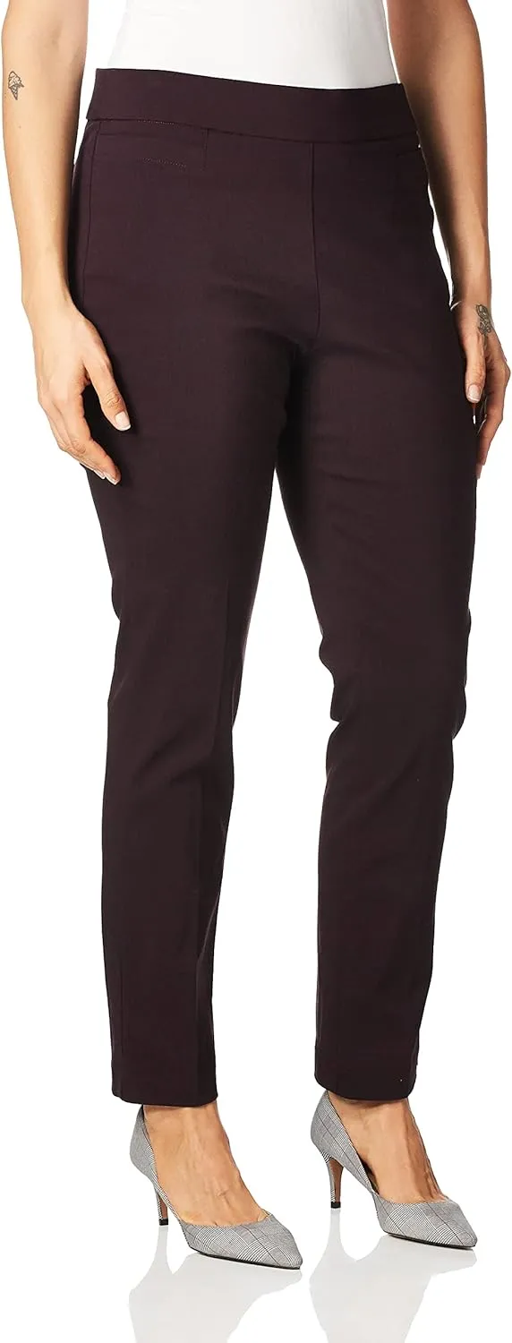 Briggs New York Women's Super Stretch Millennium Welt Pocket Pull on Career Pant (Average & Short & Tall Length)