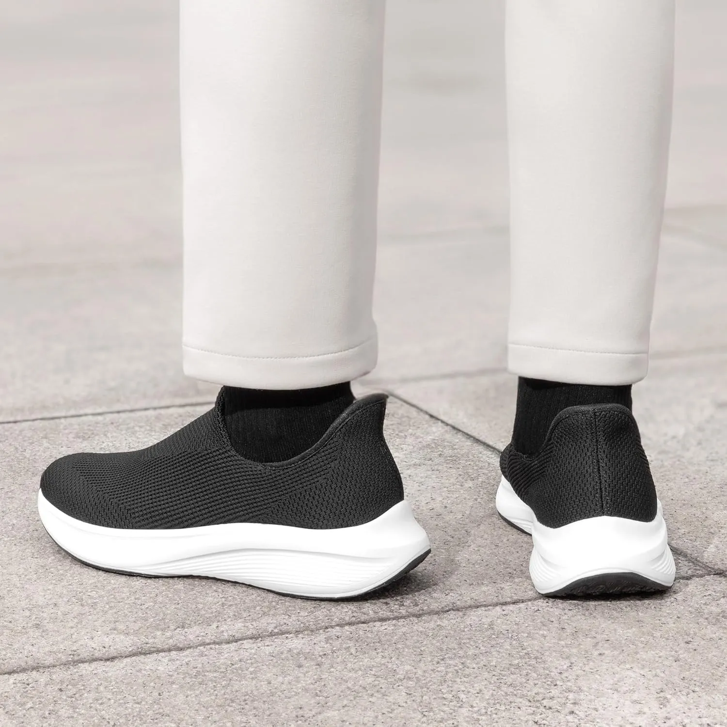 Bruno Marc Men's Hands Free Slip-on Loafers Comfortable Walking Shoes Breathable Knit Casual Sneakers