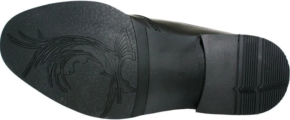 Calden Men's Invisible Height Increasing Elevator Shoes - Black Leather Slip-on Wing-tip Chelsea Boots - 3 Inches Taller - K28802 - Size 10 D(M) US