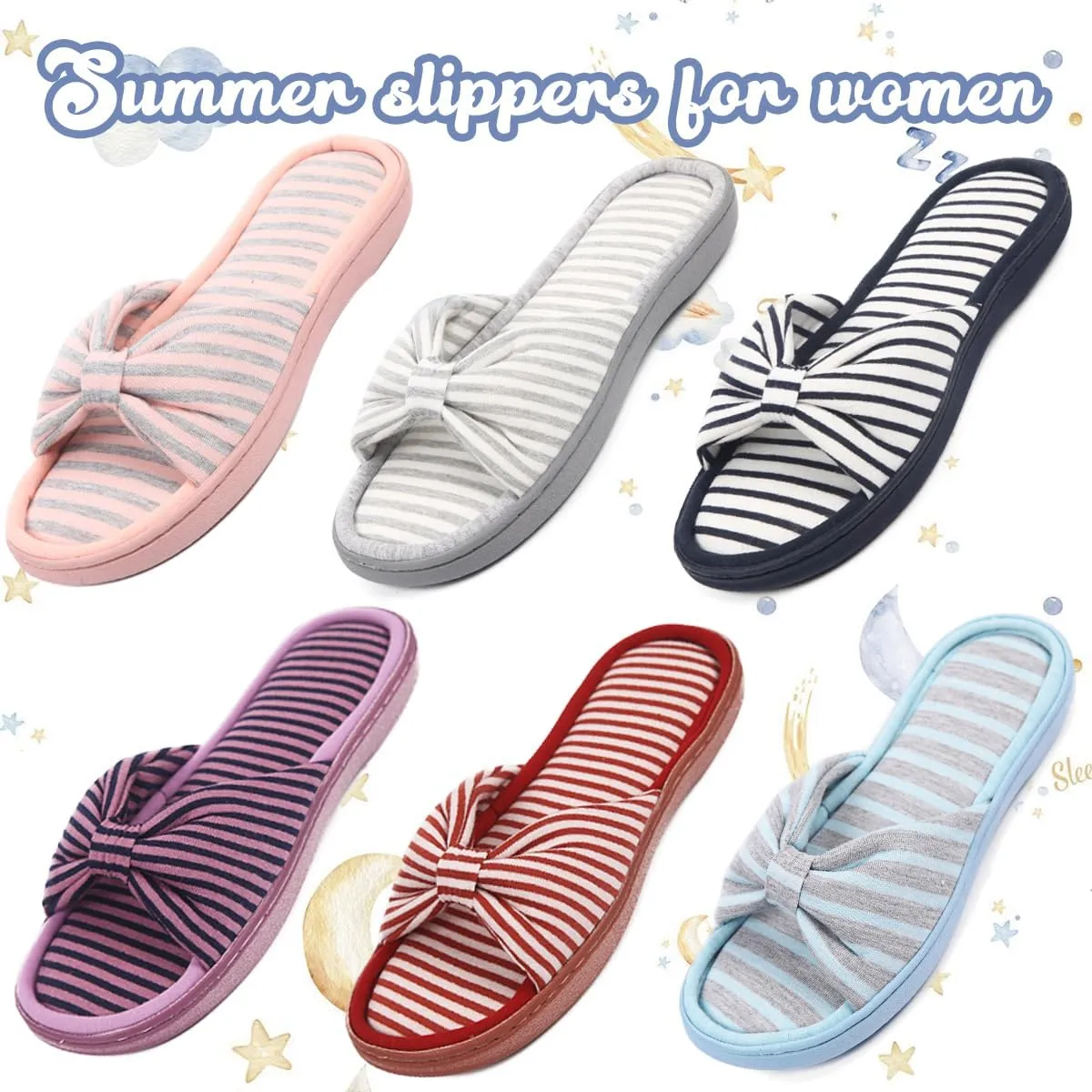 Caramella Bubble Womens Open Toe Summer Bedroom Slippers Memory Foam Sandal Home Ladies Comfy Slippers