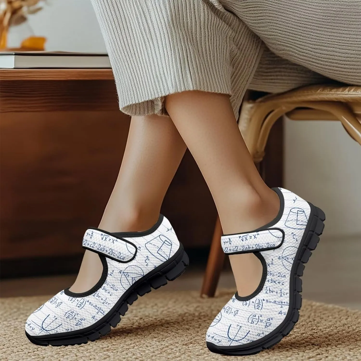 Casual Sneakers for Women Breathable Lightweight Mary Jane Shoes Non Slip Fashion Outdoor Tennis Work Flats