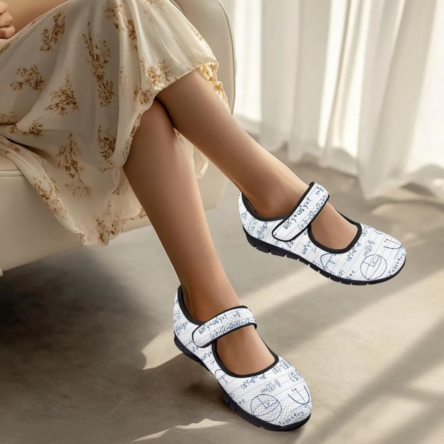 Casual Sneakers for Women Breathable Lightweight Mary Jane Shoes Non Slip Fashion Outdoor Tennis Work Flats