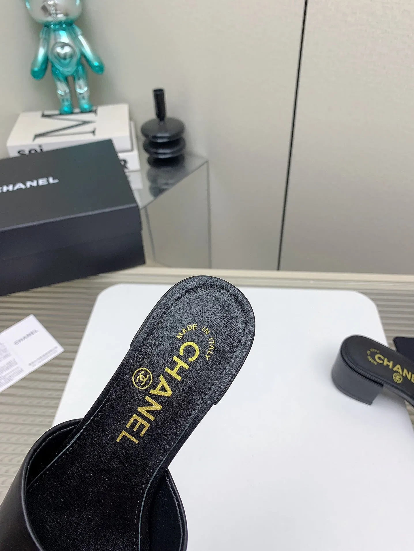 CC Mule Sandals 50m In Black Lambskin 148976