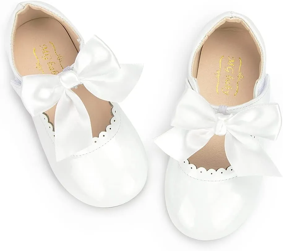 CENCIRILY Toddler Little Girls Flower Dress Shoes Mary Jane Ballet Flats Easter Party School Princess Wedding Shoes