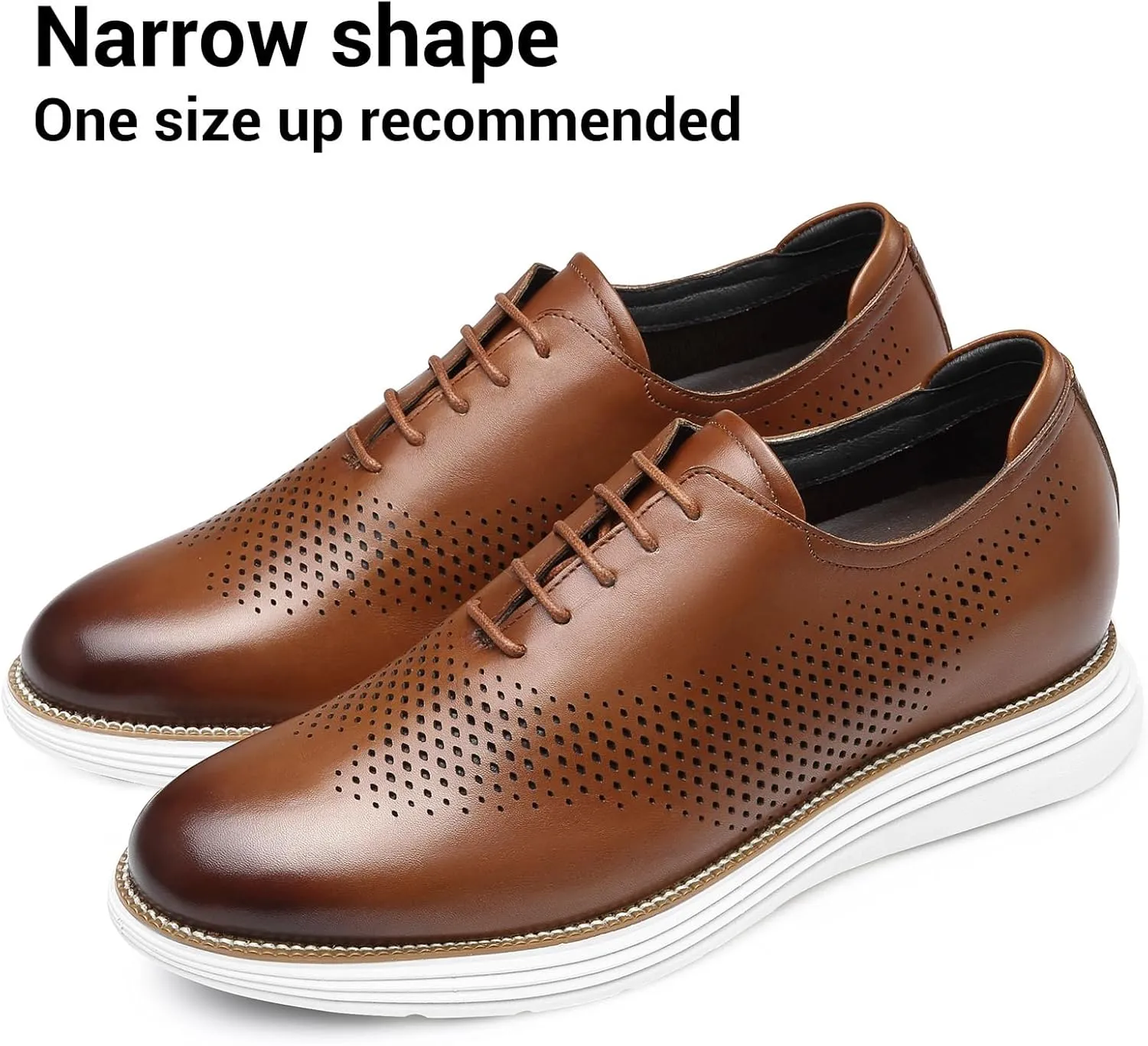 CHAMARIPA Hidden Heel Premium Leather Height Increase Low-Top Skate Shoes Men's Invisible Height Increasing Elevator Casual Fashion Sneaker