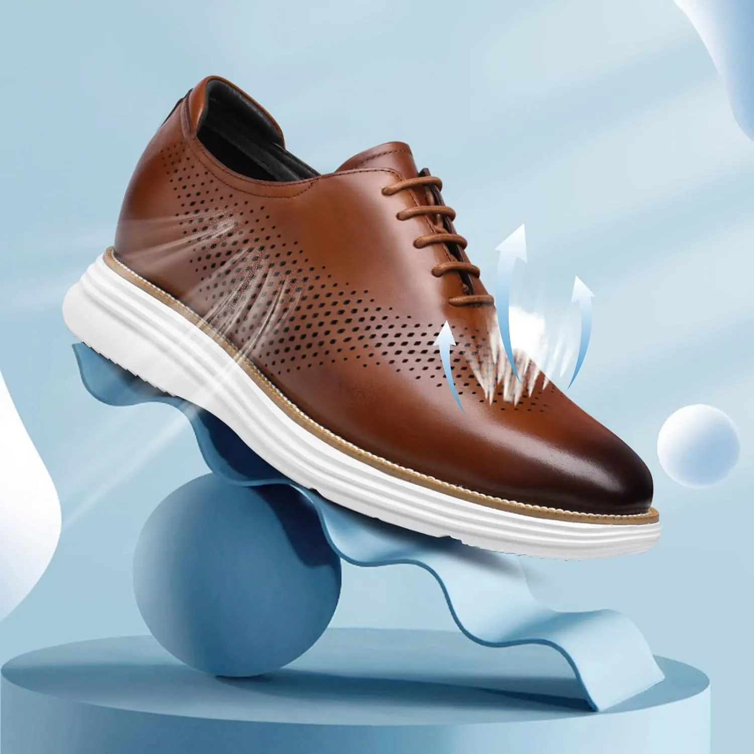 CHAMARIPA Hidden Heel Premium Leather Height Increase Low-Top Skate Shoes Men's Invisible Height Increasing Elevator Casual Fashion Sneaker