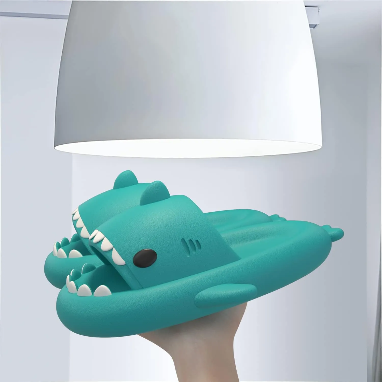 ChayChax Boys Girl Cloud Shark Slides Non-Slip Novelty Open Toe Sandals Extremely Comfy Cushioned Thick Sole Cute Cartoon Shower Slippers Indoor & Outdoor