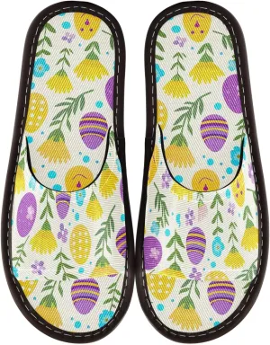 CHIFIGNO Bathroom House Slippers for Men's, Reusable Slip-on Spa Shoes with Non-slip Sole Size 4-5