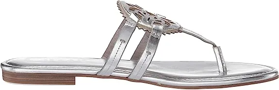 Circus Thong Canyon Flat Metallic Last chance Silver By Voice-activated Flower Edelman Sandal Soft Style Sam