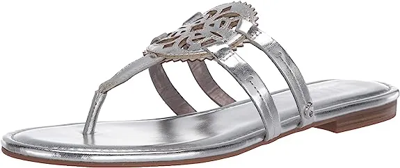 Circus Thong Canyon Flat Metallic Last chance Silver By Voice-activated Flower Edelman Sandal Soft Style Sam