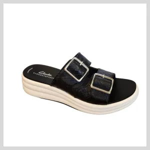 Clarks Sandal Drift Buckle (Black Woven)