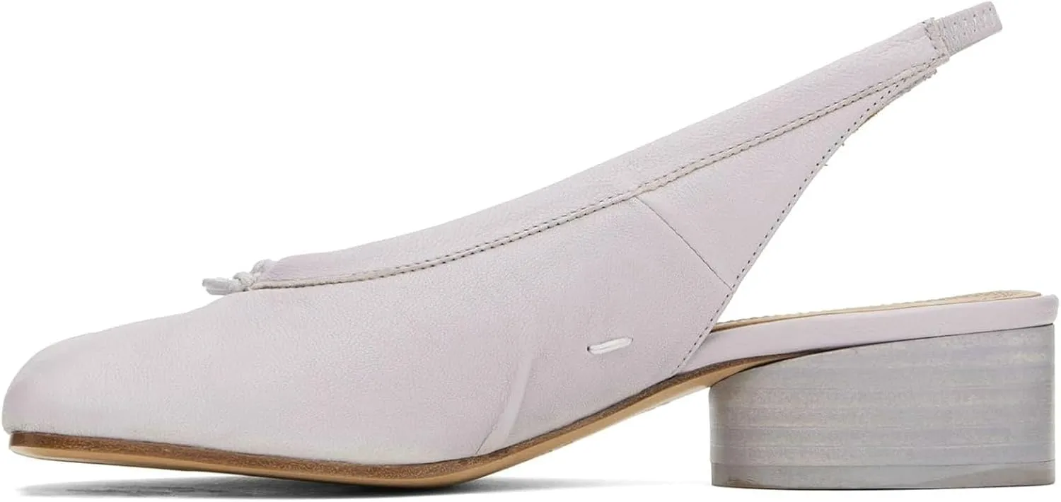 ClassicSter Split Toe Shoes for Women Low Chunky Slingback Heels Japanese Tabi Shoes Comfortable Dress Pumps