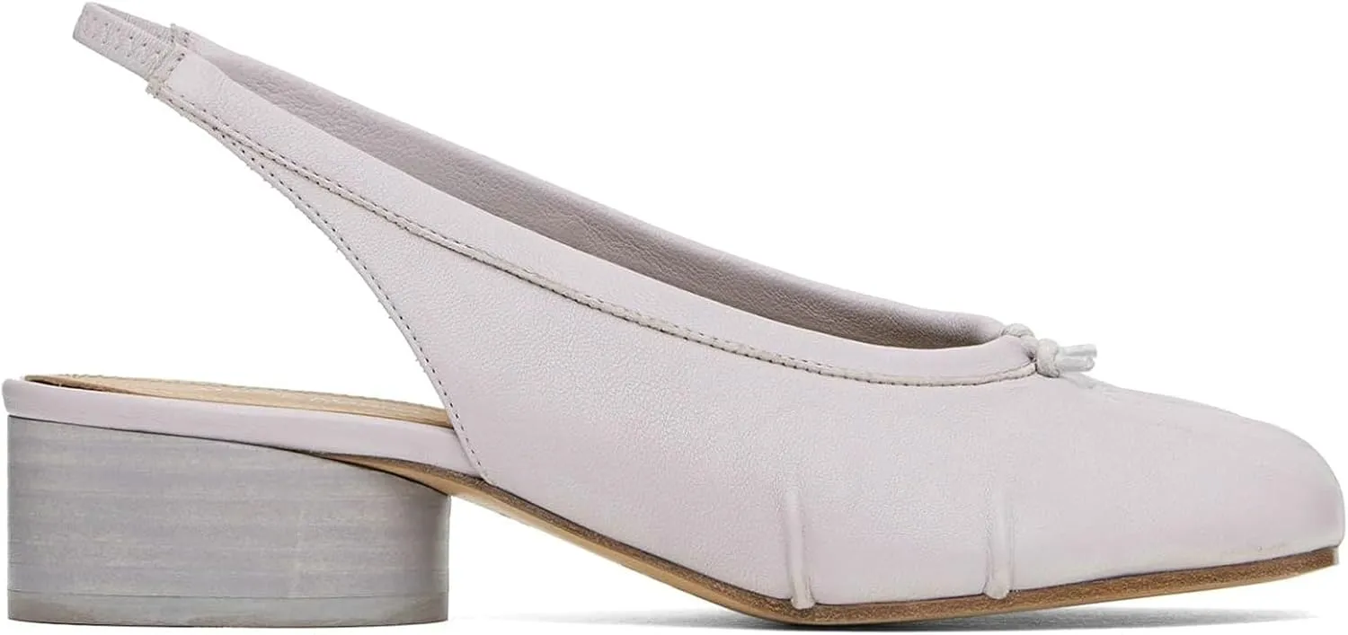 ClassicSter Split Toe Shoes for Women Low Chunky Slingback Heels Japanese Tabi Shoes Comfortable Dress Pumps