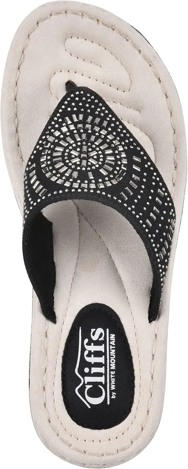 CLIFFS BY WHITE MOUNTAIN Women's Cienna Mini Wedge Flip Flop Sandal