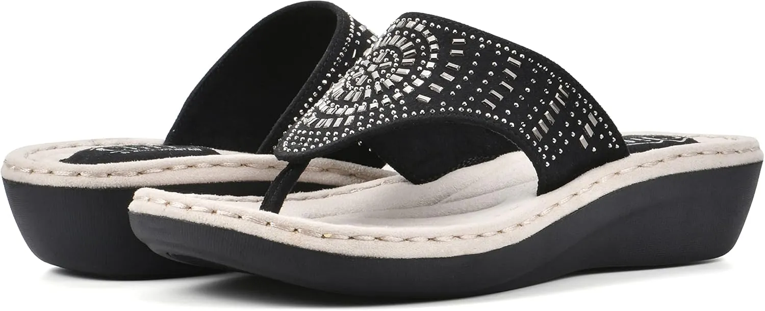 CLIFFS BY WHITE MOUNTAIN Women's Cienna Mini Wedge Flip Flop Sandal