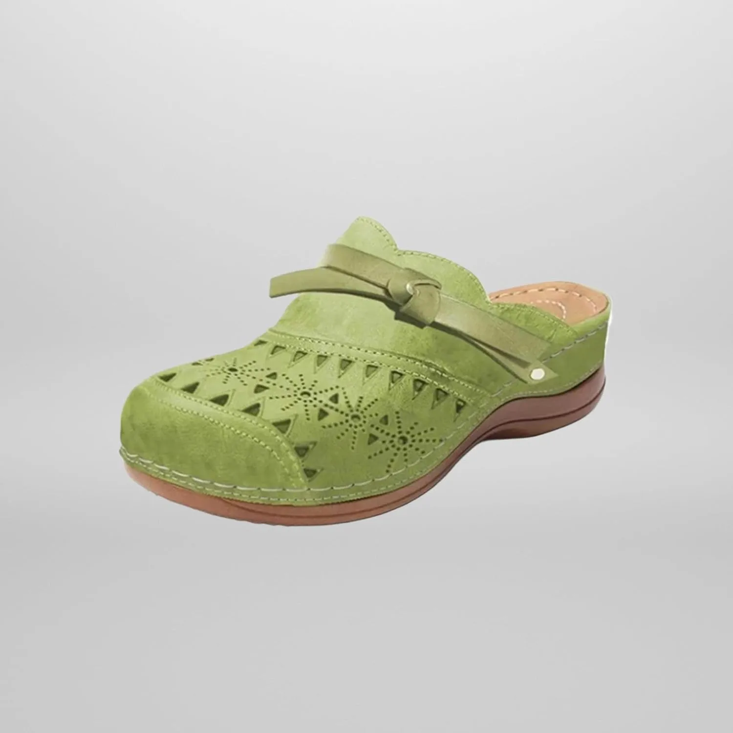 Clogs for Women Wide Width Wedge Sandals Hollow Out Closed Toe Slip On Slippers Arch Support Outdoor Beach Slippers