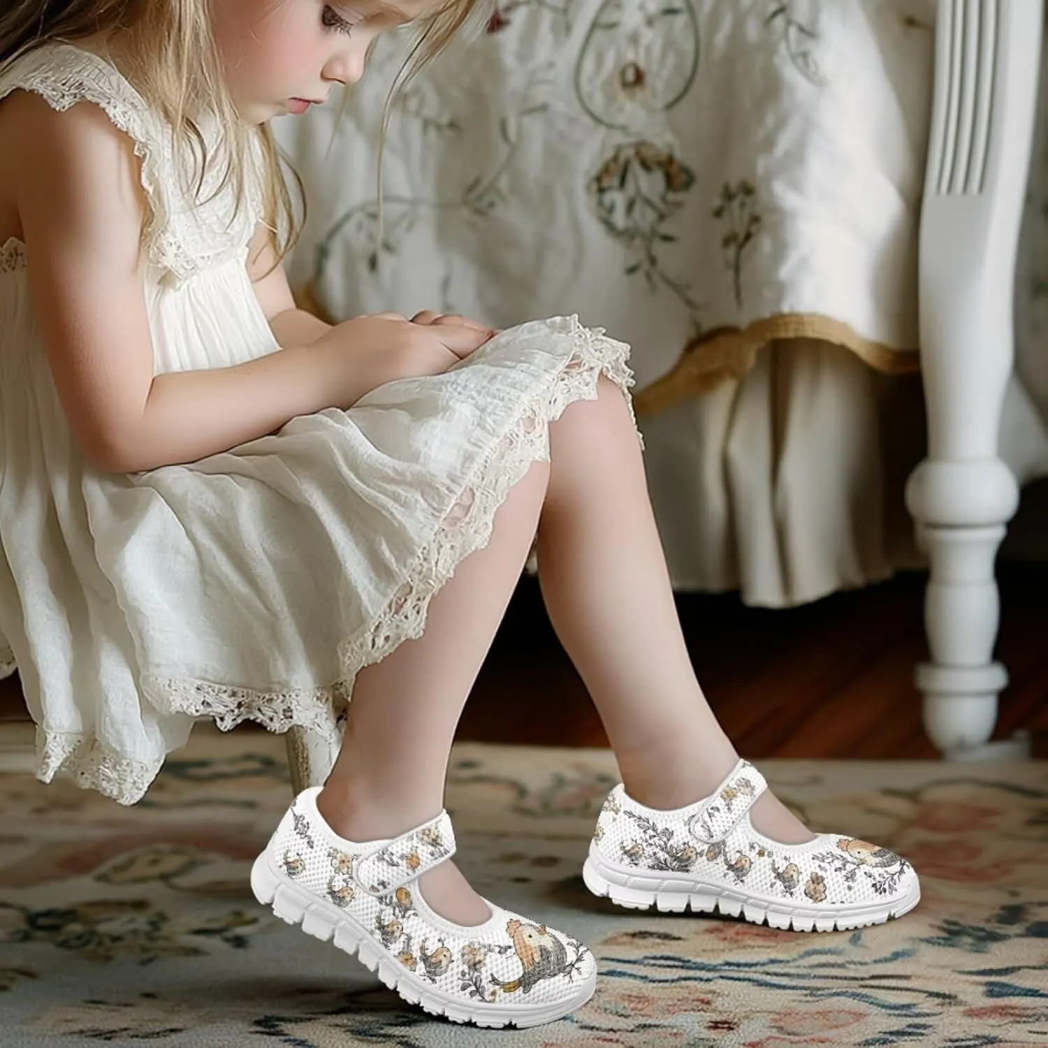 Coloranimal Girls Mary Jane Shoes Dance Shoes for Kids Princess Shoes Girls Ballet Dress Shoes Magic Sticker Mary Jane Flats