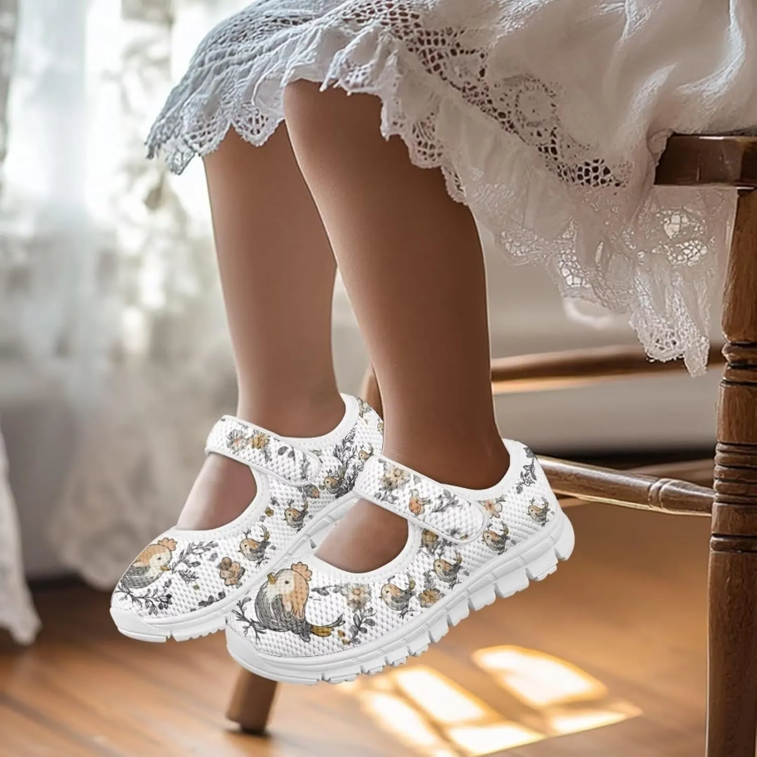 Coloranimal Girls Mary Jane Shoes Dance Shoes for Kids Princess Shoes Girls Ballet Dress Shoes Magic Sticker Mary Jane Flats