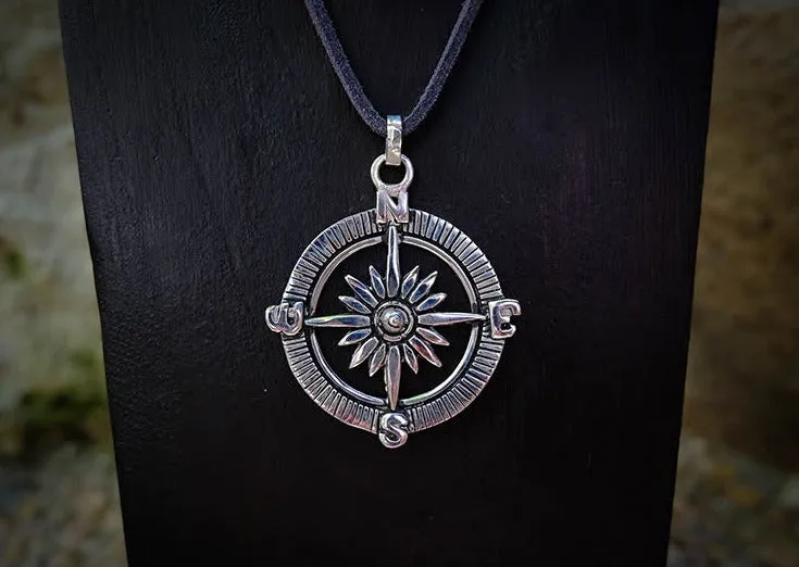 Compass Silver Pendant