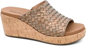 Corkys Footwear Women's Wine And Dine 2.5-Inch Wedge Sandal - With A Woven Upper, Cork Platform, Slip-On Design, and Corkys Soft EVA Insoles For All Day Wear