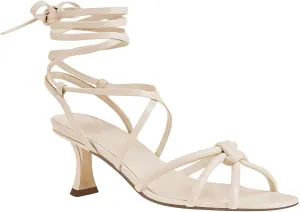 Coutgo Womens Strappy Heels Kitten Heel Lace Up Sandals Open Square Toe Knot Fashion Heeled Sandal Shoes