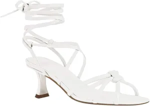 Coutgo Womens Strappy Heels Kitten Heel Lace Up Sandals Open Square Toe Knot Fashion Heeled Sandal Shoes