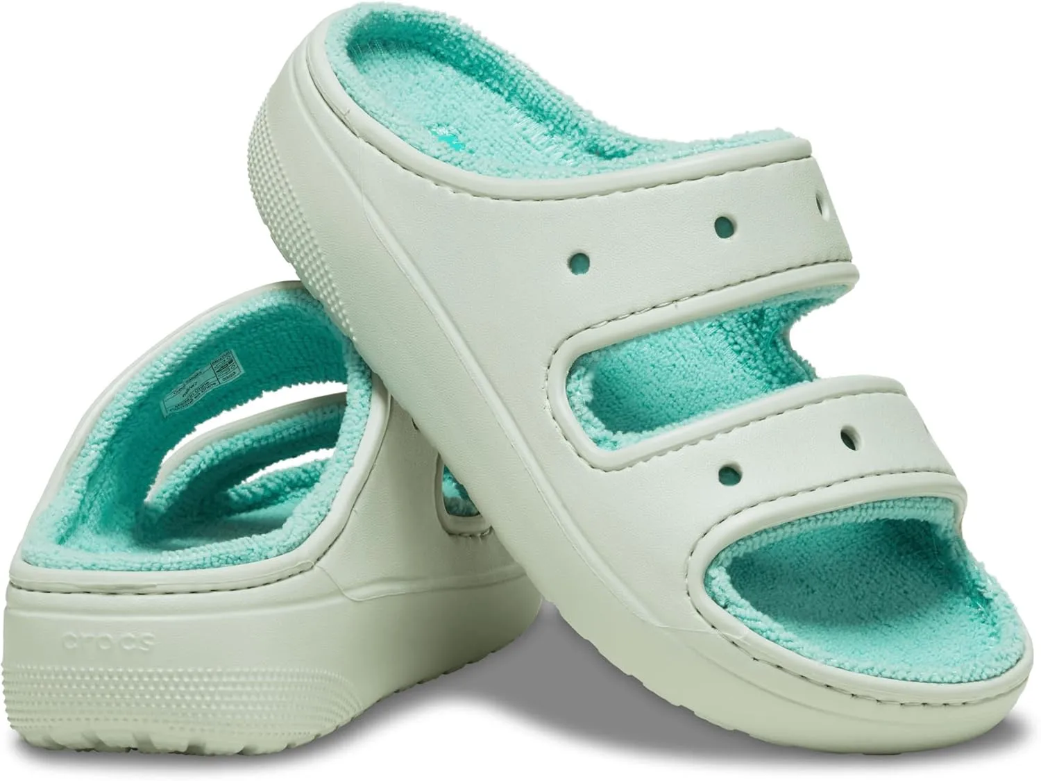 Crocs Unisex-Adult Classic Cozzzy Towel Sandals, Fuzzy Slippers and Slides