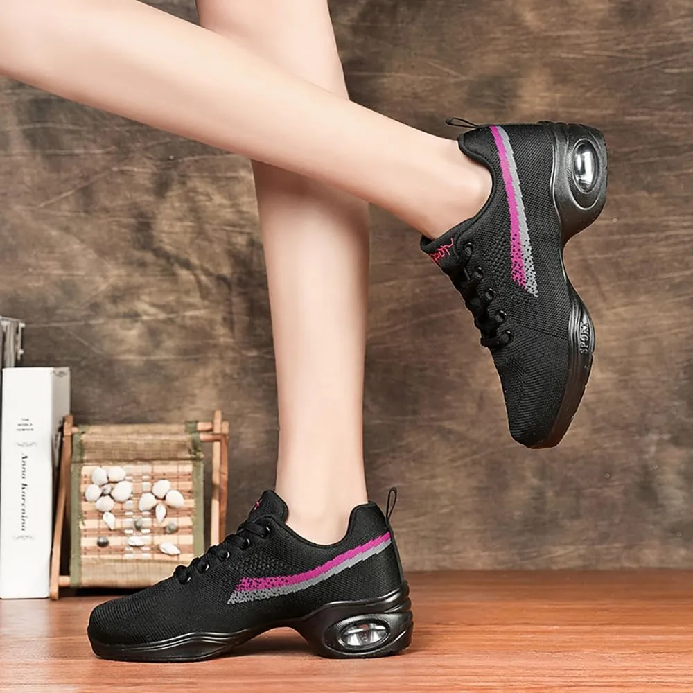 Cushion Lady Girls Modern Breathable Air Cushion Split Sole Athletic Walking Dance Shoes Lightweight Practice Professional Performance Dance Shoes