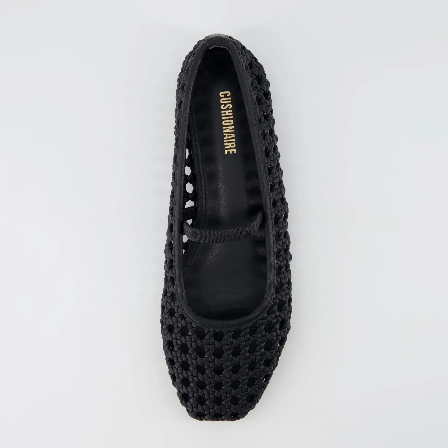 CUSHIONAIRE Weavy Squared Toe Woven Ballet Flats Shoes for Women with Memory Foam | Comfortable Mary Jane Flats for Women with Breathable Mesh Design | Wide Widths Available