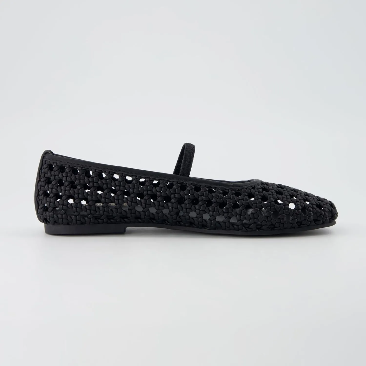 CUSHIONAIRE Weavy Squared Toe Woven Ballet Flats Shoes for Women with Memory Foam | Comfortable Mary Jane Flats for Women with Breathable Mesh Design | Wide Widths Available