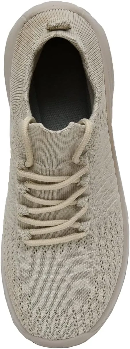 CUSHIONAIRE Women's Blaze Stretch Knit Slip on lace Sneaker  Memory Foam & LiteSole Technology
