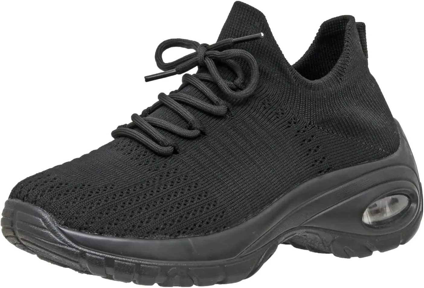 CUSHIONAIRE Women's Blaze Stretch Knit Slip on lace Sneaker  Memory Foam & LiteSole Technology