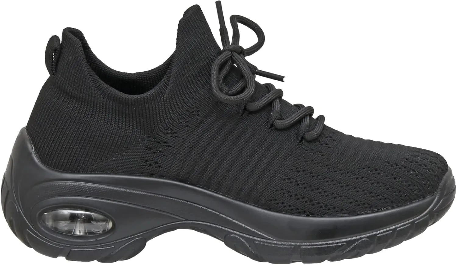CUSHIONAIRE Women's Blaze Stretch Knit Slip on lace Sneaker  Memory Foam & LiteSole Technology