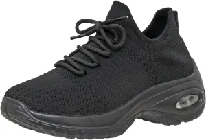 CUSHIONAIRE Women's Blaze Stretch Knit Slip on lace Sneaker  Memory Foam & LiteSole Technology