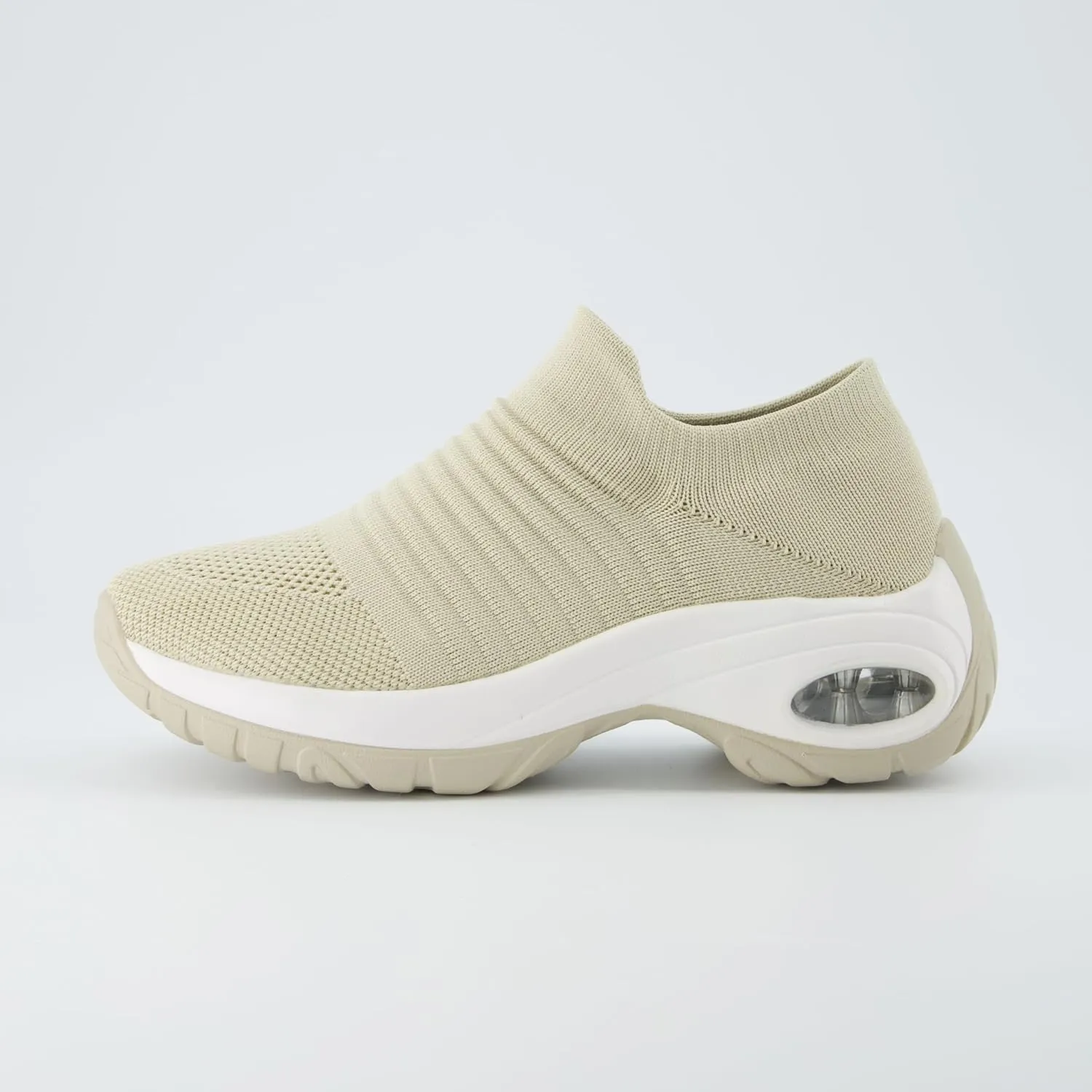 CUSHIONAIRE Women's Breeze Stretch Knit Slip on Sneaker  Memory Foam & LiteSole Technology