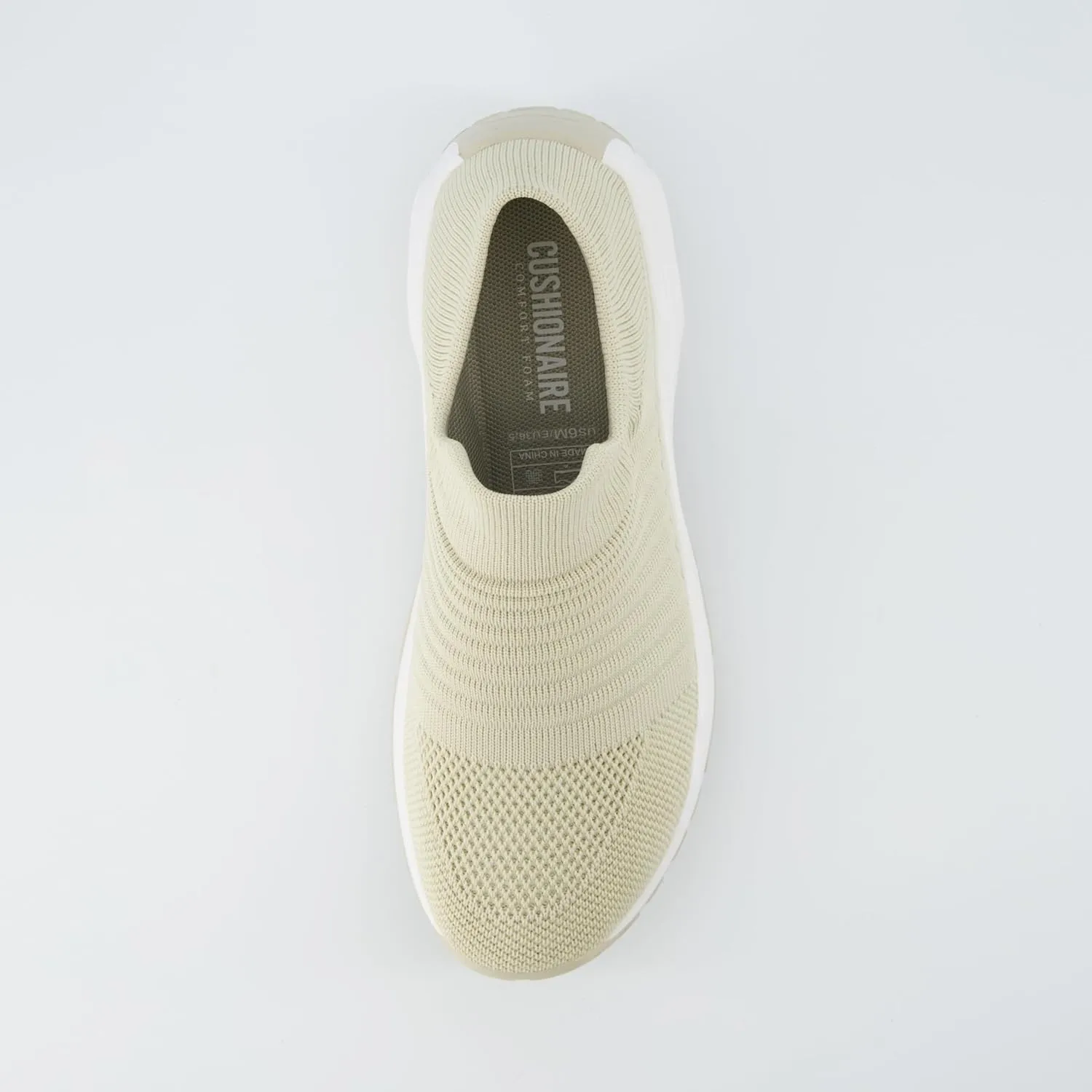 CUSHIONAIRE Women's Breeze Stretch Knit Slip on Sneaker  Memory Foam & LiteSole Technology