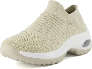 CUSHIONAIRE Women's Breeze Stretch Knit Slip on Sneaker  Memory Foam & LiteSole Technology