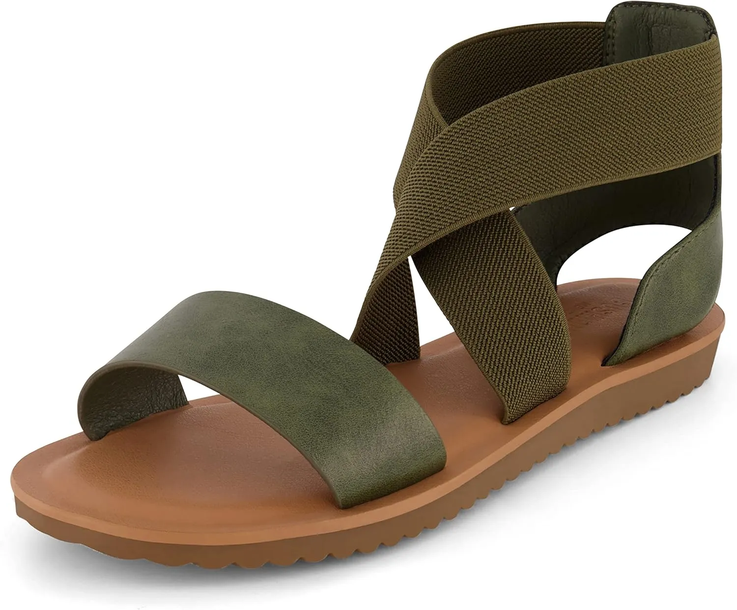 CUSHIONAIRE Women's Chancy stretch gore sandal  Memory Foam and Wide Widths Available