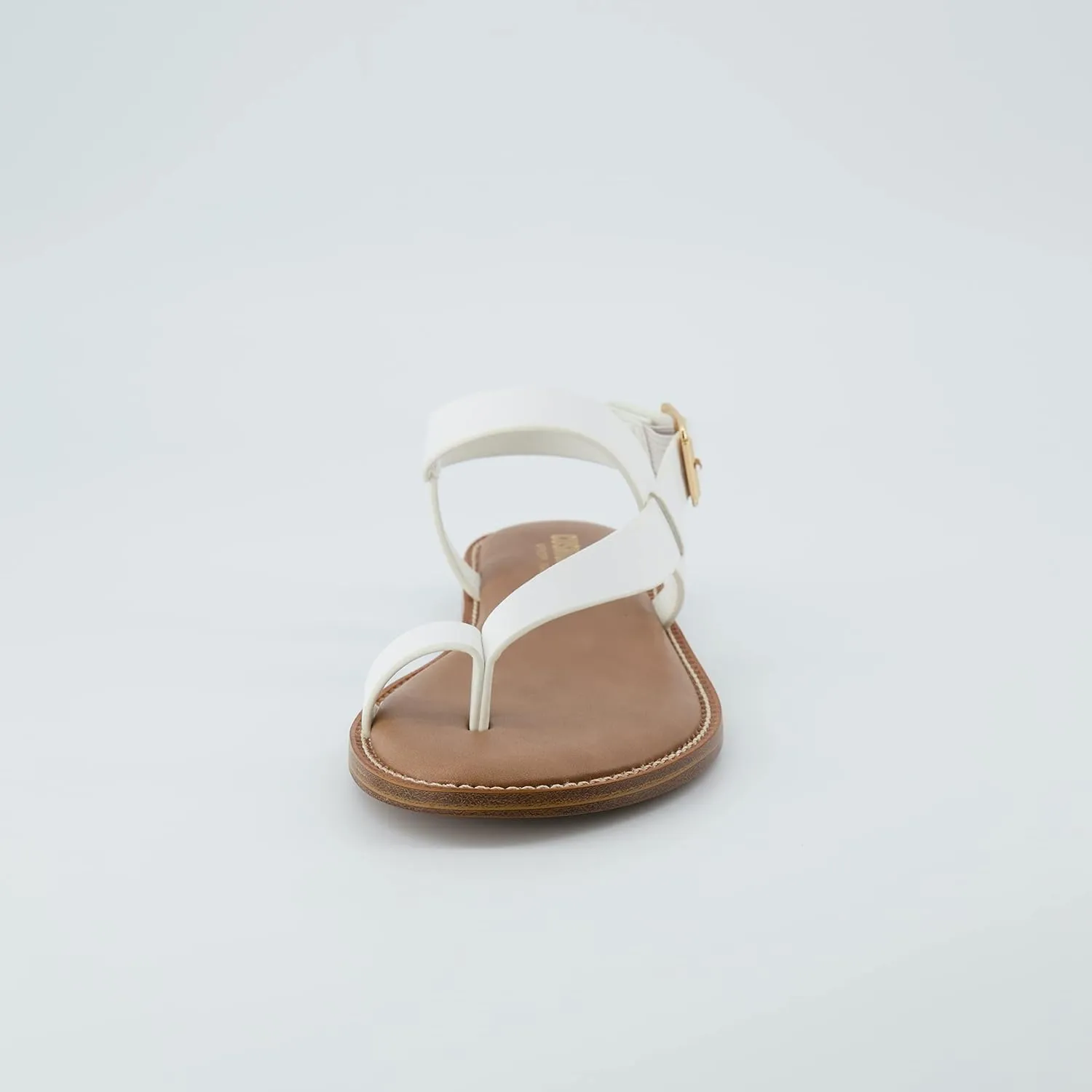 CUSHIONAIRE Women's Lennox toe loop sandal  Memory Foam, Wide Widths Available