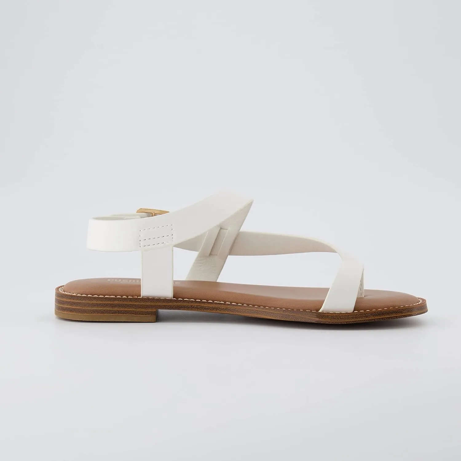 CUSHIONAIRE Women's Lennox toe loop sandal  Memory Foam, Wide Widths Available