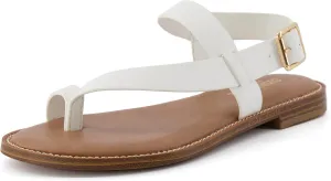 CUSHIONAIRE Women's Lennox toe loop sandal  Memory Foam, Wide Widths Available
