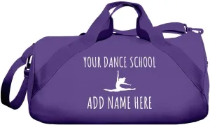 Customized Girl Personalized Dance Bag with School & Name: Barrel Duffel Bag