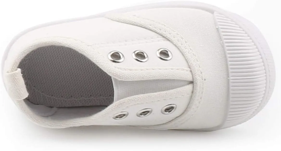 DADAWEN Boy's Girl's Candy Color Canvas Slip-On Lightweight Sneakers Cute Casual Running Shoes