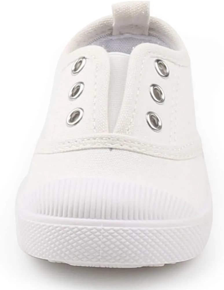 DADAWEN Boy's Girl's Candy Color Canvas Slip-On Lightweight Sneakers Cute Casual Running Shoes