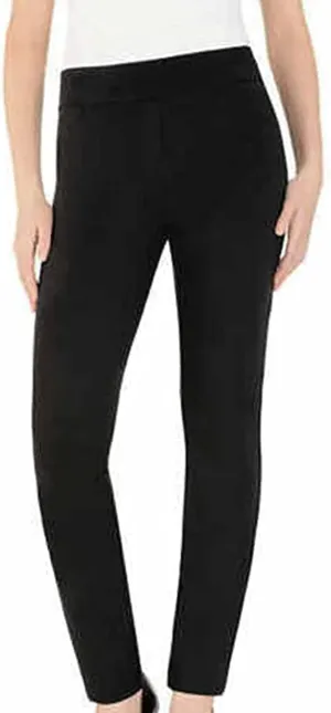Dalia Ladies' Comfort fit Sits at Waist Slim Leg Stretch Pull On Pant (Black, Small)