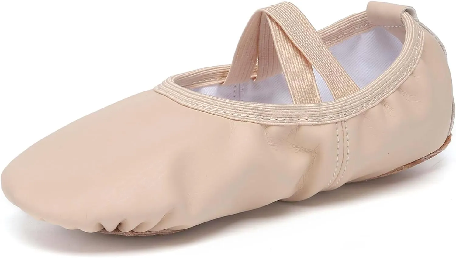 Danzcue Ballet Shoes for Girls-Soft Canvas/PU Leather Dance Slippers with Non-Slip Soles, Ideal Ballet Flats for Toddlers and Kids