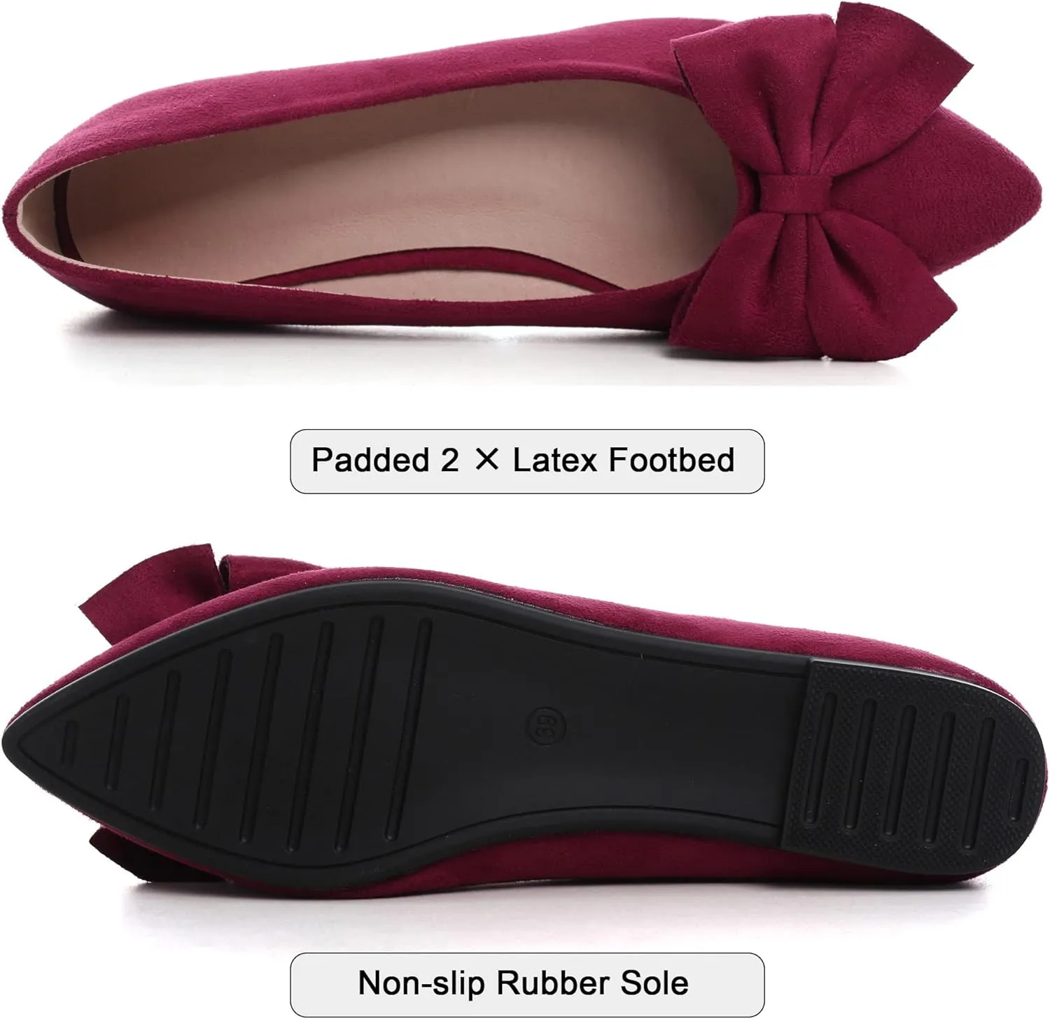 Dear Time Women's Ballet Flats Dress Ballet Shoes Slip on for Office Work Comfortable Shoes